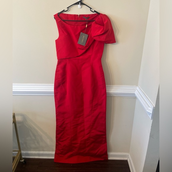 Zac Posen Dresses & Skirts - Zac posen red maxi silk cocktail dress NEW WITH TAGS